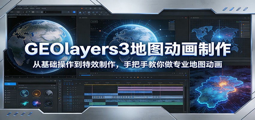 GEOlayers3地图动画制作:从基础操作到特效制作,手把手教你做专业地图动画-K6源码网