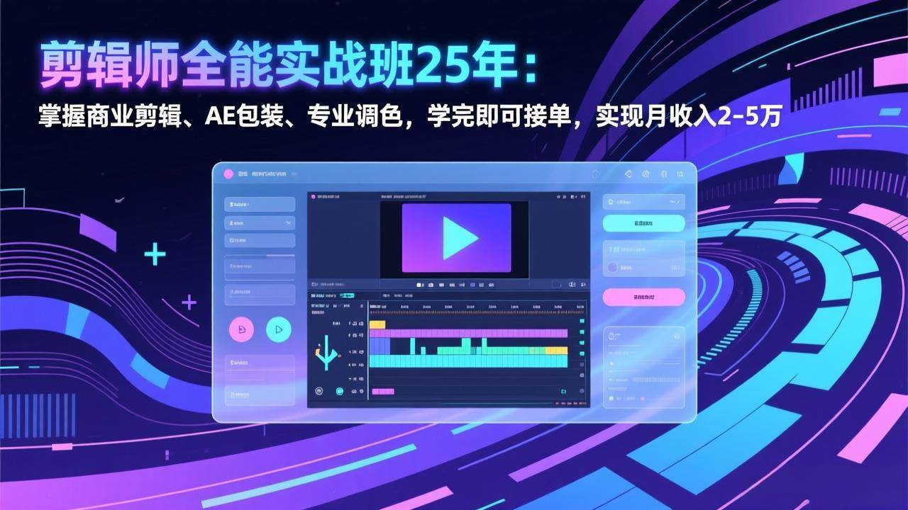 (17294期)剪辑师全能实战班25年:掌握商业剪辑、AE包装、专业调色,学完即可接单,实现月收入2-5万-K6源码网