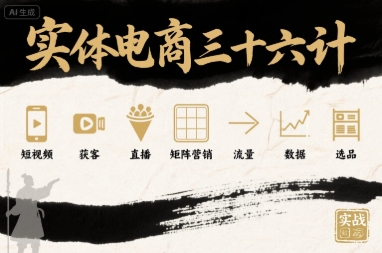 实体电商三十六计,短视频-获客-直播-矩阵营销-流量-数据-选品-K6源码网