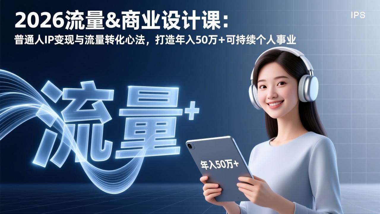 （17246期）2026流量&商业设计课：普通人IP变现与流量转化心法，打造年入50万+可持续个人事业-K6源码网