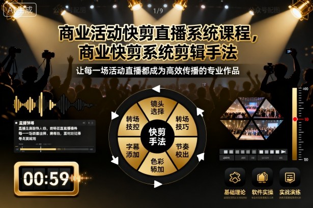 商业活动快剪直播系统课程,商业快剪系统剪辑手法-K6源码网