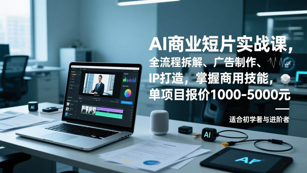 （17050期）AI商业短片实战课，全流程拆解、广告制作、IP打造，掌握商用技能，单项目报价1000-5000元-K6源码网