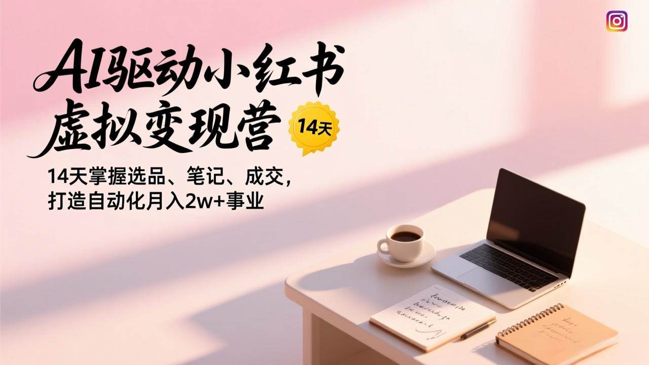 （17204期）AI驱动小红书虚拟变现营，14天掌握选品、笔记、成交，打造自动化月入2w+事业-K6源码网