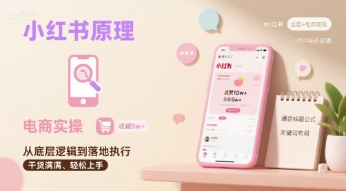 小红书原理以及详细实操流程，小红书电商教程-K6源码网