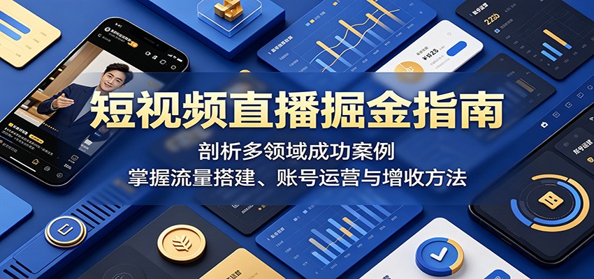 短视频直播掘金指南：剖析多领域成功案例，掌握流量搭建、账号运营与增收方法-K6源码网