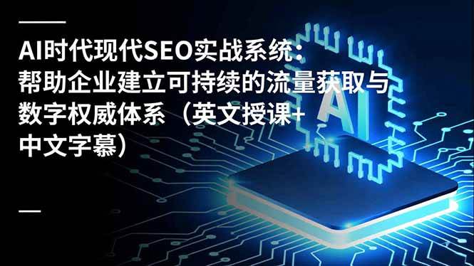 (16760期)AI时代现代SEO实战系统:帮助企业建立可持续的流量获取与数字权威体系(英文授课+中文字幕)-K6源码网