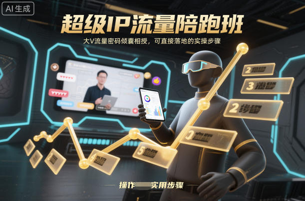 超级IP流量陪跑班,大V流量密码倾囊相授,可直接落地的实操步骤-K6源码网