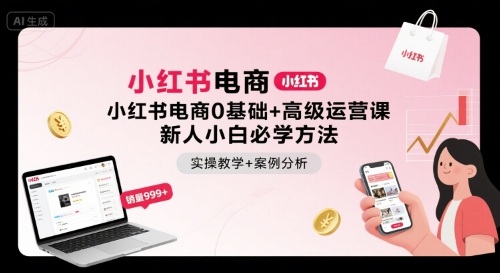 小红书电商0基础+高级运营课,新人小白必学方法,实操教学+案例分析-K6源码网