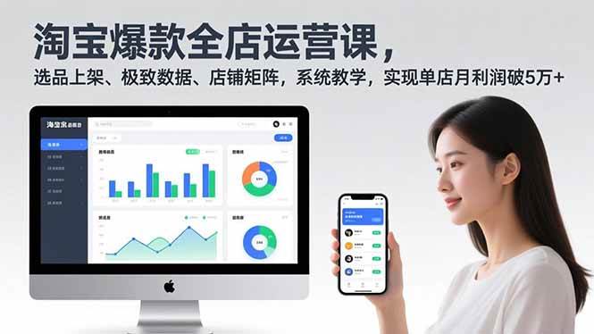 （16928期）淘宝爆款全店运营课2.0，选品上架、极致数据、店铺矩阵，系统教学，实现单店月利润破5万+-K6源码网