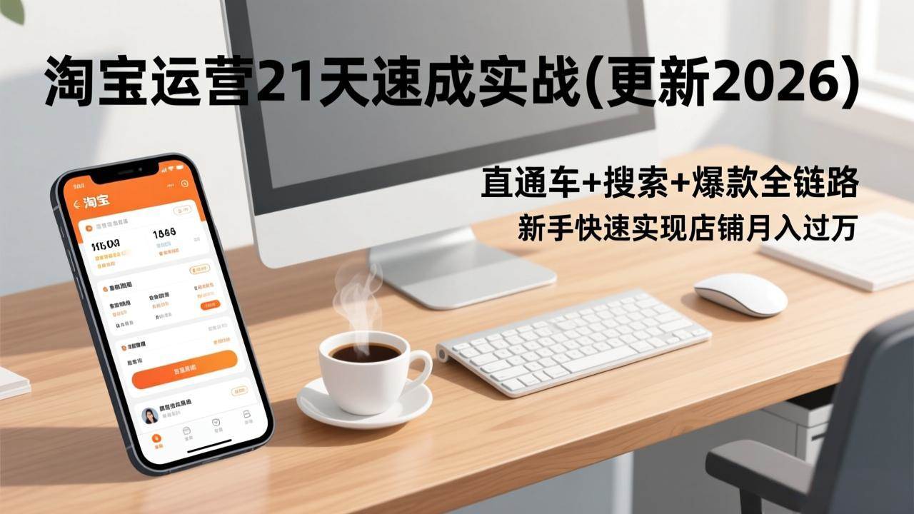 （17806期）淘宝运营21天速成实战(更新3月)，直通车+搜索+爆款全链路，新手快速实现店铺月入过万-K6源码网