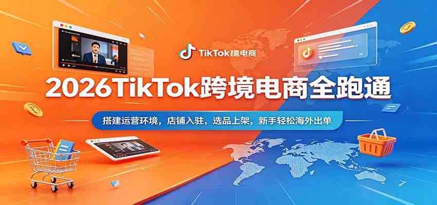 2026TikTok跨境电商全跑通：搭建运营环境，店铺入驻，选品上架，新手轻松海外出单-K6源码网