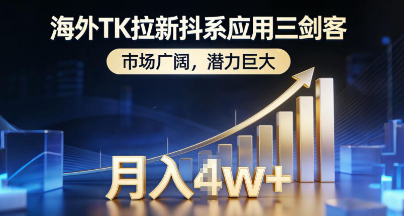海外TK拉新抖系应用三剑客，市场广阔，潜力巨大，月入1w+-K6源码网