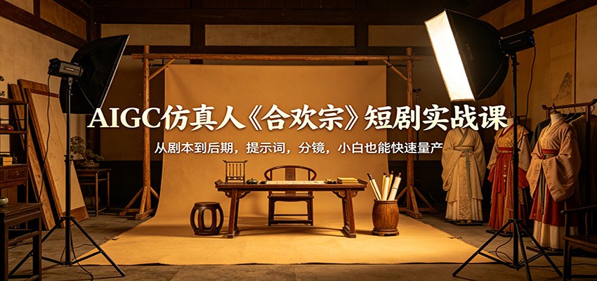 AIGC仿真人《合欢宗》短剧实战课：从剧本到后期，提示词，分镜，小白也能快速量产-K6源码网