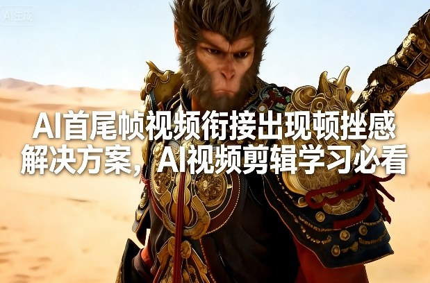 AI首尾帧视频衔接出现顿挫感解决方案，AI视频剪辑学习必看-K6源码网