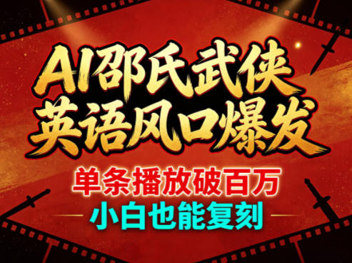 AI邵氏武侠英语风口爆发，单条播放破百万，小白也能复刻-K6源码网