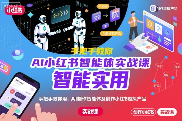 AI小红书智能体实战课,手把手教你用AI制作智能体及创作小红书虚拟产品,提效+内容商业化-K6源码网