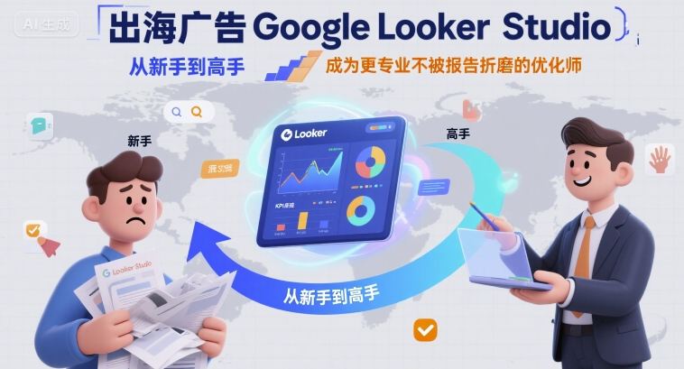 出海广告Google Looker Studio从新手到高手,成为更专业不被报告折磨的优化师-K6源码网