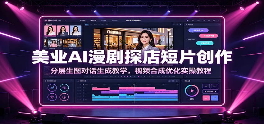 美业AI漫剧探店短片创作:分层生图对话生成教学,视频合成优化实操教程-K6源码网