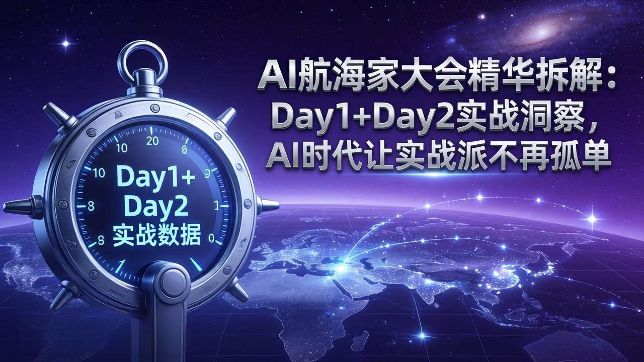 （17867期）AI航海家大会精华拆解：Day1+Day2实战洞察，AI时代让实战派不再孤单-K6源码网