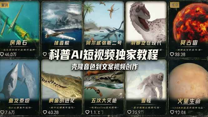 (18016期) 科普造物主AI短视频独家教程:从软件安装、壳隆音色到文案视频创作,零基础快速做爆款-K6源码网