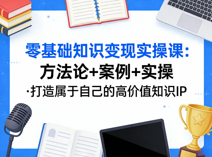 零基础知识变现实操课，方法论+案例+实操，打造属于自己的高价值知识IP-K6源码网