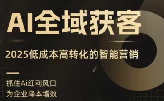 AI全域获客实训营，2025低成本高转化的智能营销，精准找客，高效营销-K6源码网