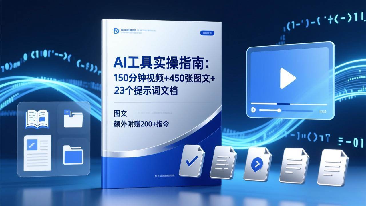 （17504期）AI工具实操指南：150分钟视频+450张图文+23个提示词文档，额外附赠200+指令-K6源码网