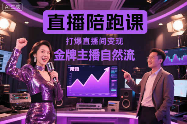 直播陪跑课,金牌主播自然流打爆直播间,复制高变现玩法-K6源码网