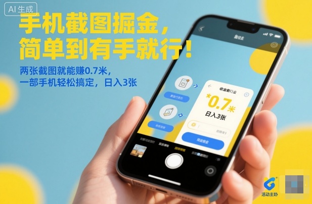 手机截图掘金,简单到有手就行!两张截图就能賺0.7米,一部手机轻松搞定,日入3张【揭秘】-K6源码网