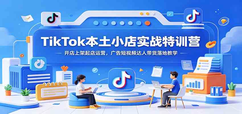 TikTok本土小店实战特训营：开店上架起店运营，广告短视频达人带货落地教学-K6源码网