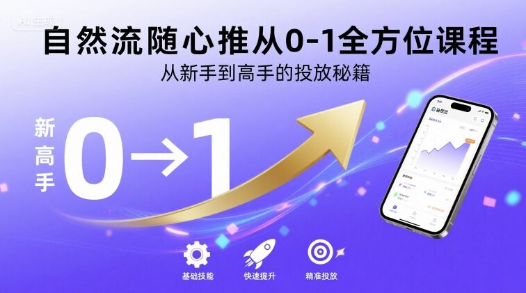 自然流随心推从0-1全方位课程,从新手到高手的投放秘籍-K6源码网
