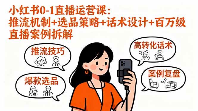 (16002期)小红书0-1直播运营课:推流机制+选品策略+话术设计+百万级直播案例拆解-K6源码网