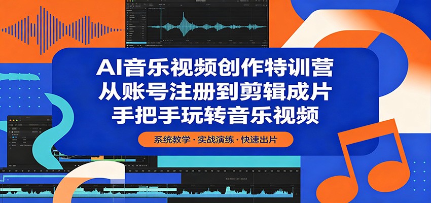 AI音乐视频创作特训营：从账号注册到剪辑成片，手把手玩转音乐视频-K6源码网