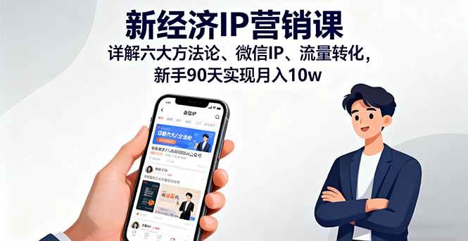 （16194期）新经济IP营销课：详解六大方法论、微信IP、流量转化，新手90天实现月入10w-K6源码网