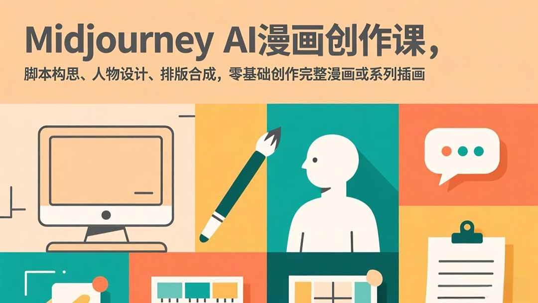 （17299期）Midjourney AI漫画创作课，脚本构思、人物设计、排版合成，零基础创作完整漫画或系列插画-K6源码网