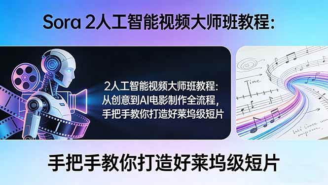 （17688期）Sora 2人工智能视频大师班教程：从创意到AI电影制作全流程，手把手教你打造好莱坞级短片-K6源码网