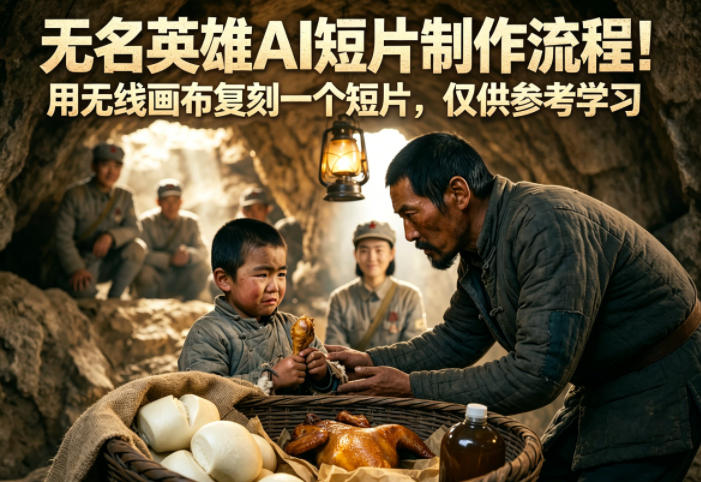 无名英雄AI短片制作流程！用无线画布复刻一个短片，仅供参考学习-K6源码网