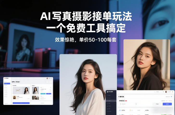 AI写真摄影接单玩法，一个免费工具搞定，效果惊艳，单价50-100每套-K6源码网