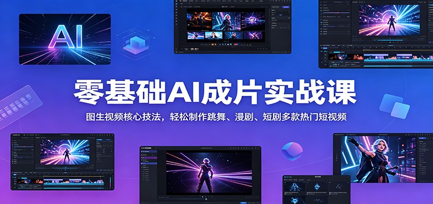 零基础AI成片实战课：图生视频核心技法，轻松制作跳舞、漫剧、短剧多款热门短视频-K6源码网