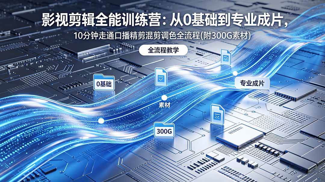 (18664期)2026影视剪辑全能实战课|0基础到专业成片,全流程教学,高清带300G素材-K6源码网