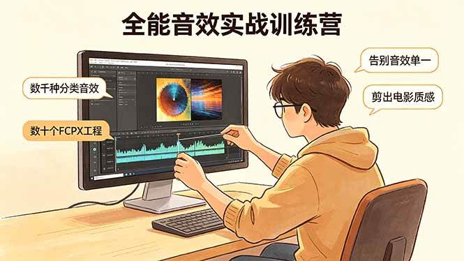 （18287期）全能音效实战训练营：数千种分类音效+数十个FCPX工程，告别音效单一，剪出电影质感-K6源码网
