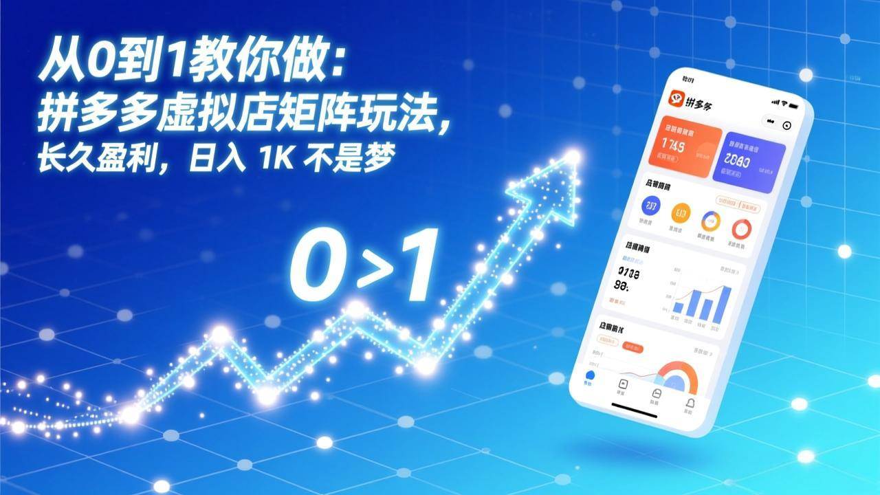 （17205期）从0到1教你做：拼多多虚拟店矩阵玩法，长久盈利，日入 1K 不是梦-K6源码网
