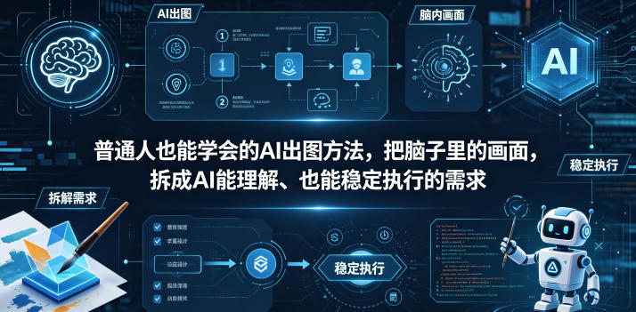 普通⼈也能学会的AI出图⽅法，把脑子里的画面，拆成AI能理解、也能稳定执行的需求【文档】-K6源码网