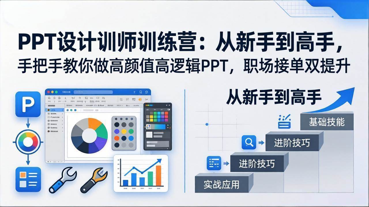 （17886期）PPT设计训师训练营：从新手到高手，手把手教你做高颜值高逻辑PPT，职场接单双提升-K6源码网