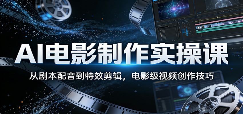 AI电影制作实操课：从剧本配音到特效剪辑，电影级视频创作技巧-K6源码网