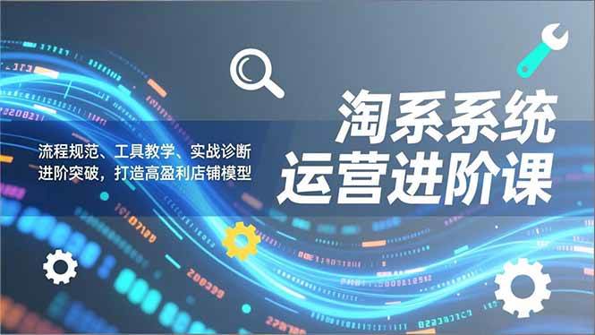 （16927期）淘系系统运营进阶课2.0，流程规范、工具教学、实战诊断，进阶突破，打造高盈利店铺模型-K6源码网