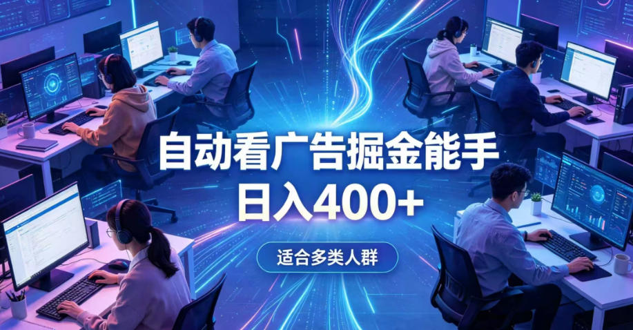 全脚本0基础自动看广告，单日收益400+，别再找高门槛副业，项目简单上手，收益看得见，没有复杂操作，AI全自动，设置一次全天自动跑收益【揭秘】-K6源码网
