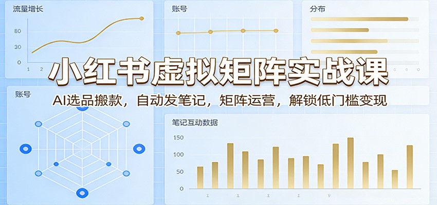 小红书虚拟矩阵实战课：AI选品搬款，自动发笔记，矩阵运营，解锁低门槛变现-K6源码网