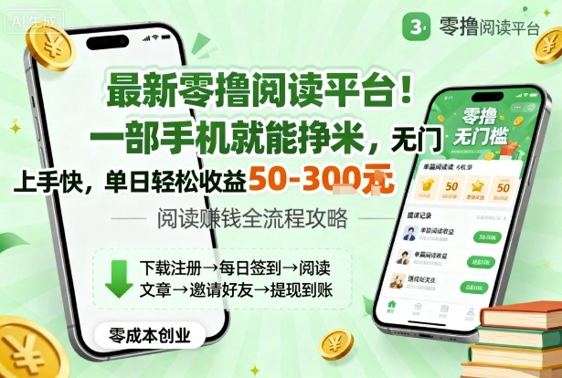 最新零撸阅读平台!一部手机就能挣米,无门槛上手快,单日轻松收益50-3张【揭秘】-K6源码网