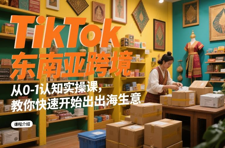TikTok东南亚跨境从0-1认知实操课，教你快速开始出海生意-K6源码网